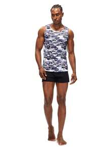 Rest Era Men's Crew Neck Camouflage Tank Top - Multicolor - View 5