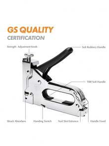 1pc 3-In-1 Heavy Duty Stapler Set For Fixing Materials, Decoration, Woodworking, Furniture, Doors & Windows – Durable & Multi-Purpose Tool - Silver - View 8
