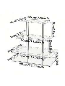 1 Piece Clear Rectangular Acrylic 3 Tier Champagne Tower Display Stand With 32 Slots Floating Alignment Rack For Party Wedding School Celebration Event Decoration Essential Must Have - Transparent - View 5