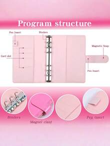 1 Set Waterproof Zippered PU Leather Heart Shape Cash Envelope Budget Binder With 8 Envelopes 12 Budget Cards 2 English Labels 10 Colored Stickers Savings Organizer Accounting Notebook Money Management Financial Planner For Women Valentine Day Gift Personal Finance Binder - one-size - View 12