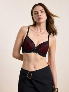Bra Berkawat Renda Warna Kontras untuk Wanita, Cocok untuk Musim Panas - MultiWarna - View 3