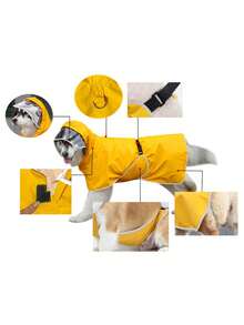 Jas Hujan Anjing Tahan Air Dua Sisi - Jaket Dua Lapis Warna Kuning, Perlindungan Segala Cuaca. - Kuning - View 10