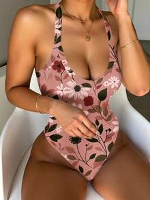 女士印花休闲连体衣，日常百搭 - 彩色 - 查看 4