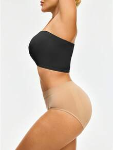 3pcs Women's Solid Pleated Bandeau Bra Set - Multicolor - View 5