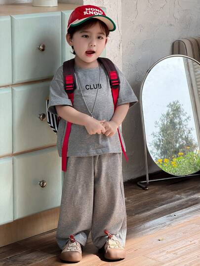 DAZY 幼儿男童休闲圆领短袖T恤套装