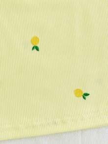 SHEIN Tween Girl Lemon Print Round Neck Tank Top, Minimalist & Chic - Yellow - View 3