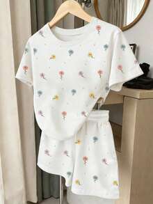 Resyla 2pcs "Dramatic" Sarcastic Slogan Funny Print Women's Casual Outfit, Suitable For Daily Wear - Multicolor - View 3