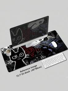 1 Tấm lót chuột chơi game cỡ lớn, dùng cho bàn phím máy tính, thiết kế mèo hoạt hình phong cách Punk, thẩm mỹ tối màu, đế cao su chống trượt, in độ nét cao, chống thấm nước, viền may chắc chắn. Thích hợp cho gia đình, trường học, ký túc xá, văn phòng, máy tính để bàn, game thủ, quà sinh nhật, quà tặng ngày lễ. - Nhiều màu - Xem 2