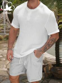 VENTUSAIL Conjunto de camisas casuales de algodón para hombre, vacaciones - Multicolor - Ver 4