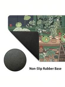 1PC Extra Large Mouse Pad Frog Family Design Gaming Desk Pad Big Keyboard Mat Washable Rubber Non Slip Base Stitched Edges Multi Size Available Computer Keyboard Pad Laptop Pad Desk Protector Office Study Mat Gift Choice - Little Frog Family - View 4