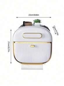 Maximize Bathroom Space: Stylish Wall-Mounted Toilet Paper Holder - Waterproof, No Drill Required, With Convenient Drawer, Easy Self-Adhesive Installation, Bathroom Decor, Autumn Decoration - Multicolor - View 2