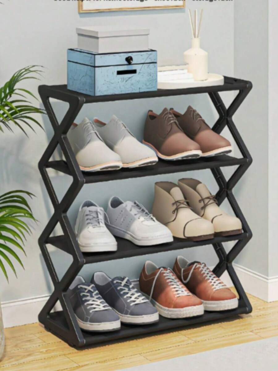 1-Piece Four Layer Shoe Rack Storage - Independent Shoe Cabinet, Suitable For Wardrobes, Front Door Entrances, And Foyer - Easy To Install And Space Saving - Multicolor - View 1
