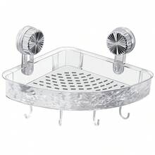 Corrugated Suction Cup Storage Rack Triangle Suction Cup Shower Rack Wall-Mounted Storage Rack With Super Suction Transparent Angle Rack Suitable For Bathroom, Kitchen, Glass - Multicolor - View 9