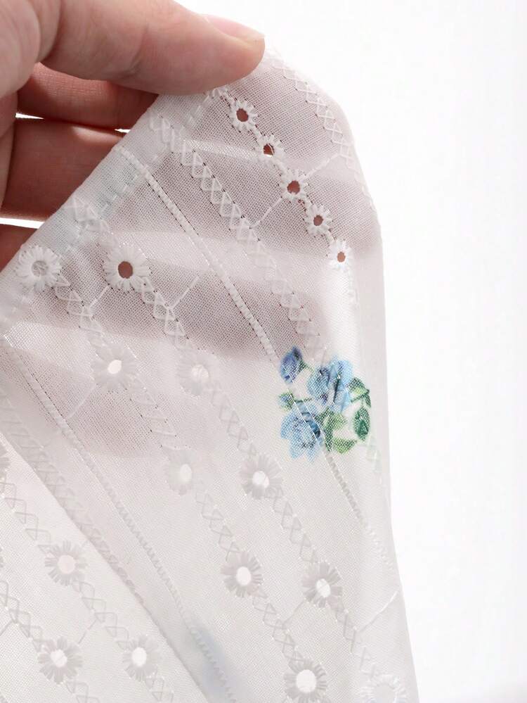 Floral Contrast Lace Trim Fitted Waist Flared Hem Elegant Summer Blouse For Women Vacation Outfits Women