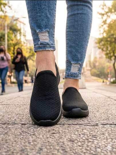 Tenis Slip-on de descanso para dama, suela confort deportiva, malla resistente transpirable y cómoda, forro suave. Ligeros y flexibles. Ideales para GYM, playa, casa, caminata y oficina.