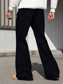 Manfinity EMRG Autumn/Winter Vintage Washed Blue Straight Leg Fitted Jeans With 3D Pockets - Black - View 2