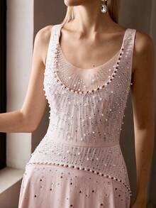 MOTF Soiréza 优雅水钻点缀浪漫派对礼服，春夏款 - 粉色 - 查看 1