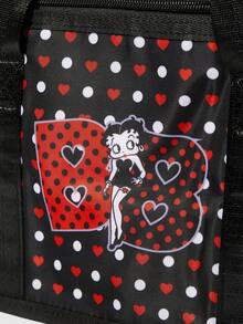 Betty Boop x SHEIN 多功能卡通便攜手提包 - 黑色 - 查看 4