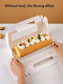 Set Of 10 Cake Roll Packaging Boxes With Transparent Windows-Ideal For Swiss Rolls, Cakes, Mousses, Towel Rolls, Pastries, And More. Perfect For Packaging Gifts For Weddings, Birthdays, Christmas, Halloween, And Other Holidays; Also Suitable For Storing Baking Supplies. - Multicolor - View 1