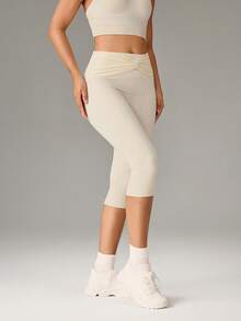 OutZeal Quần legging thể thao nữ, quần dài mặc hàng ngày, quần năng động, ôm bụng, nhanh khô, cạp chun thắt nơ. - Màu Khaki - Xem 7