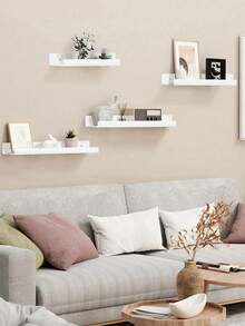 1 chiếc kệ treo tường không cần khoan lỗ màu trắng, có hai kích cỡ, được làm từ chất liệu acrylic, thích hợp để lắp đặt không cần khoan. Lý tưởng cho phòng tắm, cũng như nhà bếp, văn phòng và phòng khách. - trắng - Xem 5