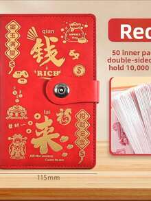 可容纳多达100张纸，小巧便携，适合学生和办公人士使用，旅行钱包，时尚设计，结构坚固，商务用途，采用合成皮革材质。 - 彩色 - 查看 11