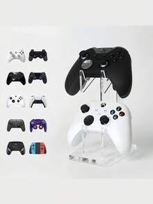 Suporte universal de dupla camada para fone de ouvido e controle de jogos, em plástico resistente, preto, para mesa, organizador de periféricos, economiza espaço, ideal para casa, escritório e jogos. - Multicolorido - Ver 3