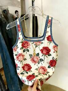 Resyla New Arrival Contrast Color Regular Fit Women Tank Top - Multicolor - View 4