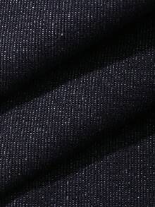 FRIFUL Bộ áo liền quần denim thời trang nữ - Màu xanh lam - Xem 3