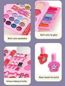 SHEIN 1pc Children's Playhouse Cosmetics Set, Girls' Makeup Box, Princess Handbag, Performance Dressing Supplies, Lipstick, Eye Shadow, Gift Box, Girls' Birthday Gift - Makeup Set - View 9