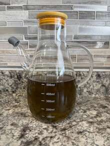 1 个重型玻璃油壶 - 防漏厨房必备，带刻度，多用途瓶，可盛装食用油、酱油和醋，耐用调味料容器，家用 - 彩色 - 查看 10