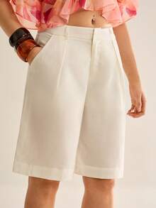 CielaLinda Pantaloncini casual leggeri e traspiranti da donna per vacanze estive e festività - Bianco - Visualizzare 3