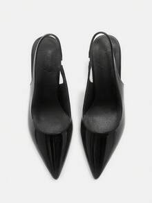 CUCCOO CURVES Plus Size Wide Fit Fashion Pointed Toe High Heel Pumps Spring Shoes Spring Break Easter For Christmas - Bright black - View 3