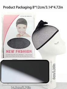 Topi Jaring Rambut – Topi Jaring Rambut Elastis yang Bernapas, Ringan dan Nyaman, Cocok untuk Pemakaian Sehari-hari - Hitam - View 2