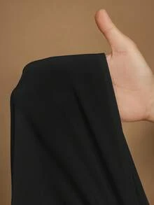 SHEIN CURVE+ 2025 Nouvelle robe d'été blanche décontractée à revers roulés et ample, polyvalente et minimaliste pour tous les jours. Robe d'été pour femme, tenue de plage, robe de plage, tenue de vacances à la plage, tenue de remise de diplôme, robe de garden-party, tenue d'été, tenue de campagne, tenue de vacances à la plage - Noir - Voir 6