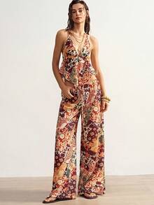 Bohemela Áo hai dây cổ yếm in hoa dáng rộng thoải mái cho nữ, thích hợp cho kỳ nghỉ. - Nhiều màu - Xem 4