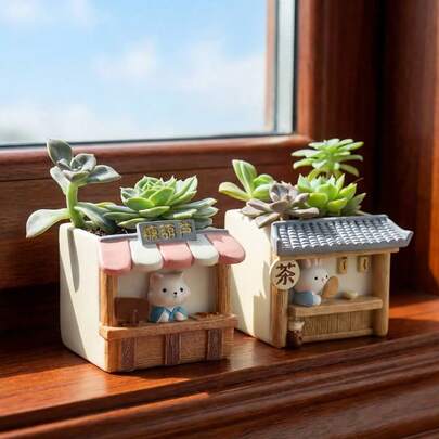 Joivida 1pc,Flavor Journey Small Flower Pot, Outdoor Decorations, Green Plants, Fresh Flowers, Potted Plants, Pen Holder, Makeup Holder, Home Office Desktop Decoration Ornament (Excluding Succulents), Suitable For New Year And Valentine's Day, Ideal Gift For Family And Friends, Home Decoration, Birthday Gifts
