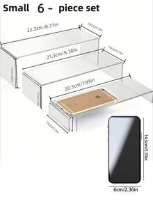 3/6 piezas Soportes de exhibición rectangulares de acrílico transparente, adecuados para exhibir artículos coleccionables, zapatos, joyas, figuras, pasteles, dulces y decoraciones de mesa en la cocina - Multicolor - Ver 11
