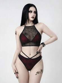 ROMWE Goth Bộ bikini nữ - Nhiều màu - Xem 4
