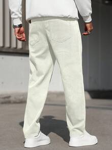 EGENSIO Quần jean nam dáng casual, có túi khóa kéo, đa năng cho cả đi chơi và đi làm. - Màu be - Xem 2
