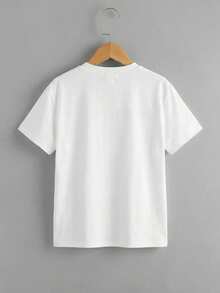 男童休闲纯色短袖Polo衫，夏季 - 黑與白 - 查看 10