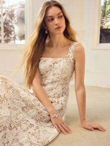 MOTF PREMIUM WOMEN'S LACE DRESS IN WHITE, SUITABLE FOR DATES AND VACATIONS, SPRING/SUMMER - White - View 7