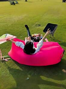 1 pezzo Divano gonfiabile multicolore morbido pieghevole leggero portatile, alternativa al sacco a pelo per campeggio, letto da campeggio per esterno, escursionismo, spiaggia, viaggio, picnic, cortile, attrezzatura estiva per esterno, attrezzatura da campeggio, accessori da spiaggia - Multicolore - Visualizzare 7