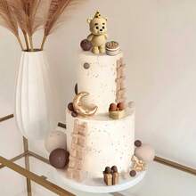 MINKOJA MINKOJA 1pc Cute Brown Bear With Party Hat Cake Topper - Reusable Birthday Decoration For Cakes, Gender Reveal, Shower, Wedding, Anniversary & Summer Parties, Cake Decorations, Christmas, Party Supplies - View 11