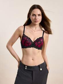 Women's Contrast Color Lace Underwire Brafor Summerfor Summer - Multicolor - View 3