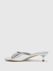 CUCCOO BIZCHIC 女士鞋履 春夏新款银色一体式露趾高跟凉鞋拖鞋 简约时尚舒适百搭通勤女凉鞋 女鞋 - 銀色 - 查看 7