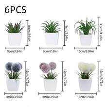 1 chậu/bộ 6 cây xương rồng mini nhân tạo, thích hợp trang trí phòng khách, bàn ăn, bệ cửa sổ, bàn học, quà tặng Ngày của Mẹ, trang trí tiệc cưới. - Nhiều màu - Xem 4
