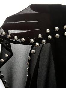 LYSMO 女士纯色串珠设计休闲圆领背心 - 黑色 - 查看 10