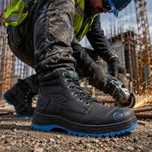 Men's Rock Working Shoes Made Of Leather With Reinforced Helmet And Resistant - negro turquesa - 查看 4