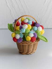 1pc Artificial Crochet Sunflower, Fake Flower, Desktop Decor, Wall Decor, Suitable For Birthday, Anniversary, Mother's Day, Christmas, Events And Home Decoration, Valentine's Day Gift - Multicolor - View 25